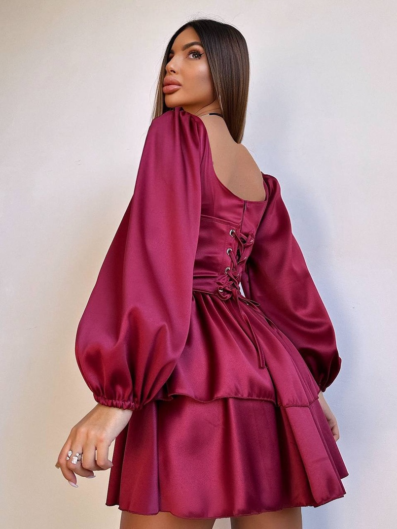 Комплект: сукня з подвійною спідницею + корсет, декорований стразами    Комплект: сукня з подвійною спідницею + корсет, декорований стразами    | PUSHKA SHOP