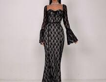 Мереживна сукня максі з чашечками    Мереживна сукня максі з чашечками    | PUSHKA SHOP