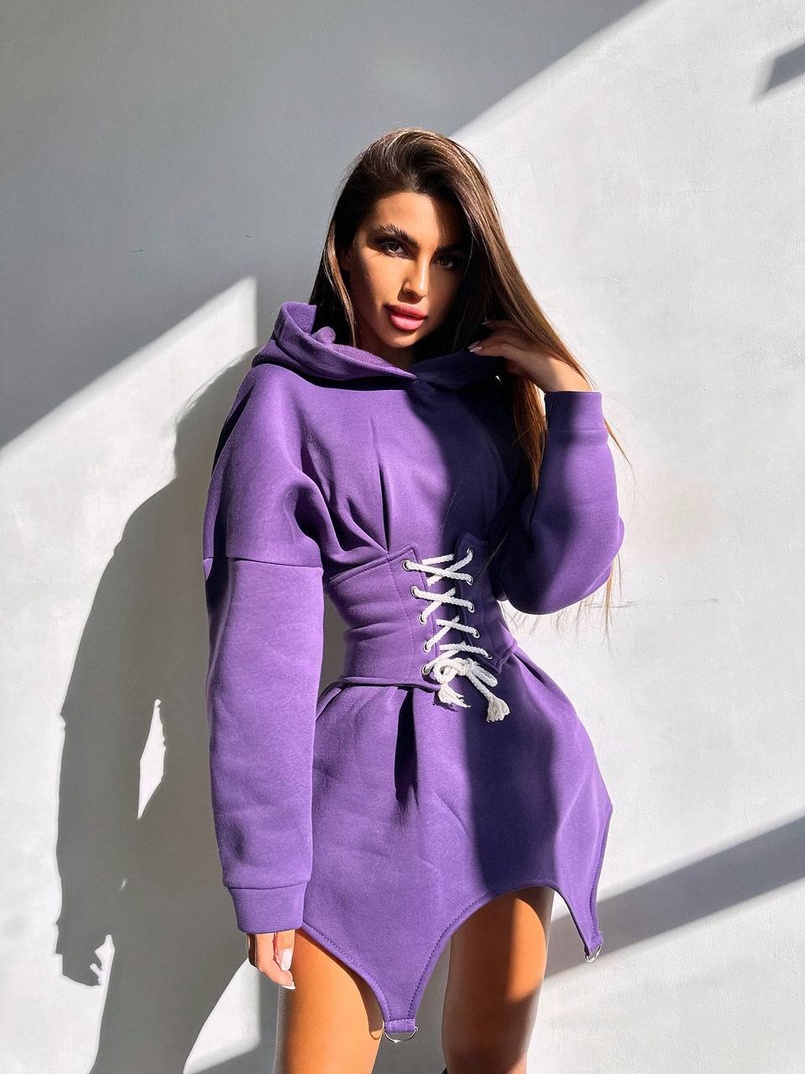 Тепле приталене худі з капюшоном на флісі + корсет на шнурівці Можна носити з корсетом та без Тепле приталене худі з капюшоном на флісі + корсет на шнурівці Можна носити з корсетом та без | PUSHKA SHOP