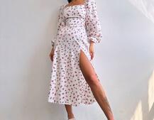 Сукня -міді зі шнурівкою на спинці та розрізом на ніжці Сукня -міді зі шнурівкою на спинці та розрізом на ніжці | PUSHKA SHOP