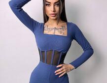 Облягаючий трикотажний комбінезон з елементами корсету  Облягаючий трикотажний комбінезон з елементами корсету  | PUSHKA SHOP