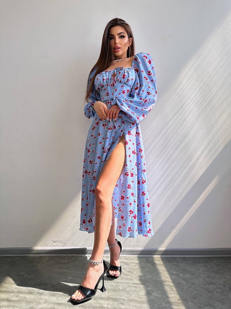 Сукня міді з квітковим принтом  Сукня міді з квітковим принтом  | PUSHKA SHOP