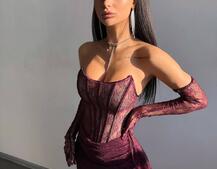 Мереживна сукня максі з рукавичками  | PUSHKA SHOP