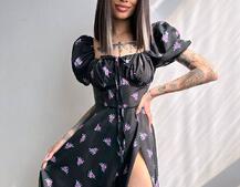 Сукня- міді  з квітковим принтом Сукня- міді  з квітковим принтом | PUSHKA SHOP