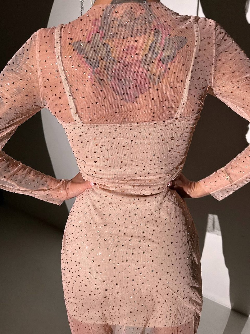 Сукня міні з сяючими стразами Сукня міні з сяючими стразами | PUSHKA SHOP