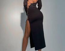 Сукня міді з підплічниками та шнурівкою Розмір вирізу можна регулювати шнурівкою | PUSHKA SHOP