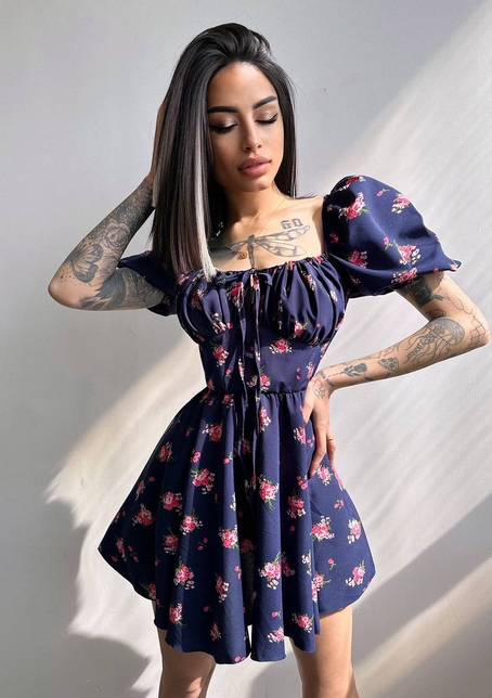 Сукня- міні у квітковий принт | PUSHKA SHOP