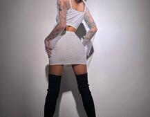 Комплект: топ + спідниця із сіткою зі стразами  Комплект: топ + спідниця із сіткою зі стразами  | PUSHKA SHOP