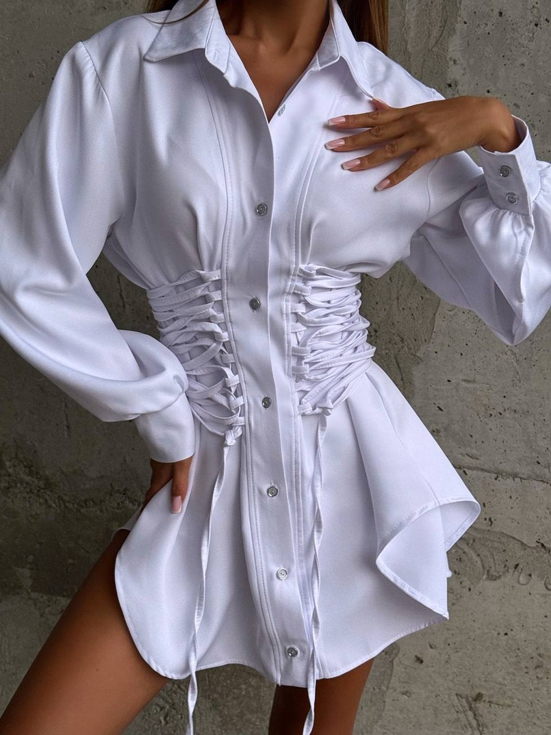 Сукня-сорочка зі шнурівкою Сукня-сорочка зі шнурівкою | PUSHKA SHOP