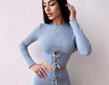 Трикотажний комплект: корсетний топ + легінси Трикотажний комплект: корсетний топ + легінси | PUSHKA SHOP