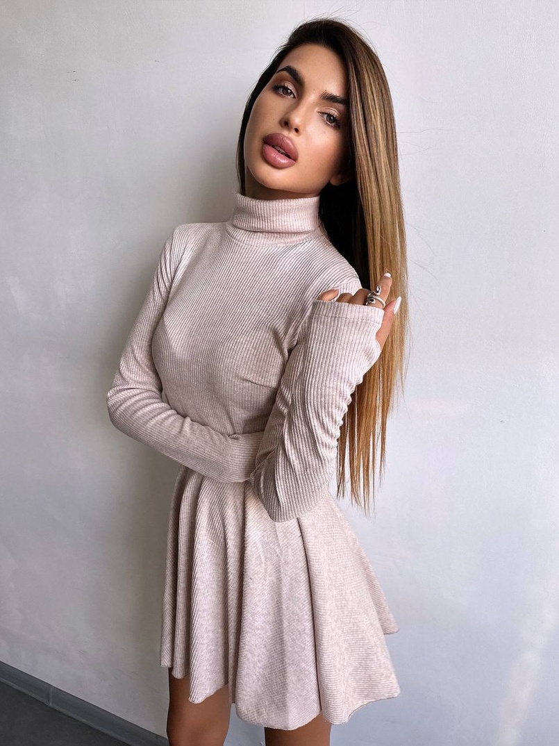 Трикотажна сукня міні із спідницею сонцем     Трикотажна сукня міні із спідницею сонцем     | PUSHKA SHOP