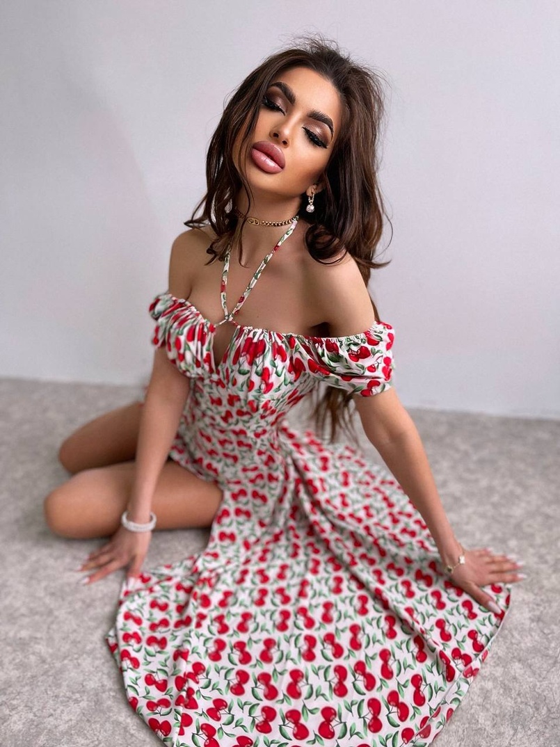 Сукня- міді  з принтом  Сукня- міді  з принтом  | PUSHKA SHOP