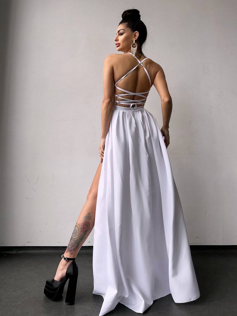 Сукня максі  зі шнурівкою на спинці Сукня максі  зі шнурівкою на спинці | PUSHKA SHOP