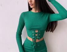 Трикотажний комплект: корсетний топ + легінси Трикотажний комплект: корсетний топ + легінси | PUSHKA SHOP