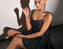 Блискуча корсетна сукня з пишною подвійною спідницею Блискуча корсетна сукня з пишною подвійною спідницею | PUSHKA SHOP