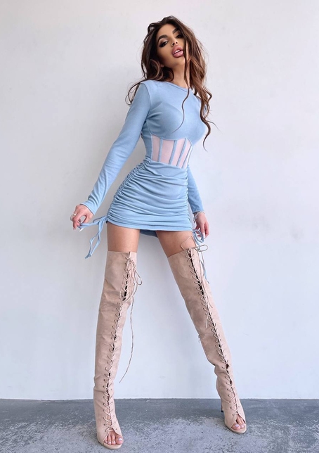 Сукня-міні  з елементами корсету  Довжину спідниці можна регулювати  | PUSHKA SHOP