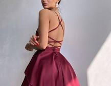 Шовкова сукня  з пишною спідницею та шнурівкою   | PUSHKA SHOP