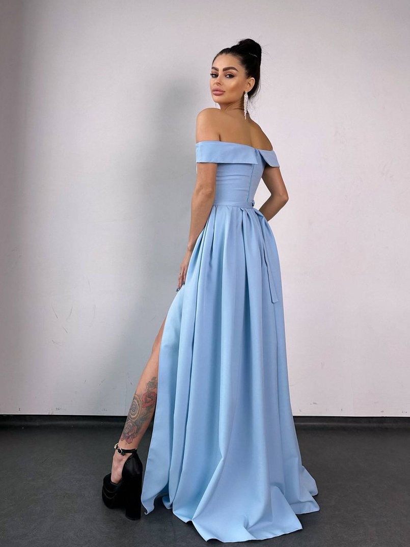 Сукня максі з відкритими плечима  | PUSHKA SHOP