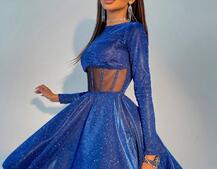 Приталена блискуча сукня з корсетною вставкою та пишною спідницею-сонцем Приталена блискуча сукня з корсетною вставкою та пишною спідницею-сонцем | PUSHKA SHOP