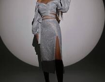 Сяючий комплект: топ  + спідниця  Сяючий комплект: топ  + спідниця  | PUSHKA SHOP