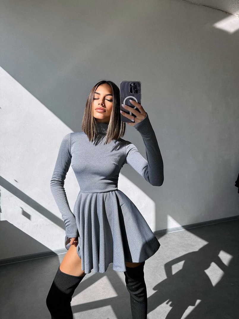 Сукня міні зі спідницею-сонцем  | PUSHKA SHOP