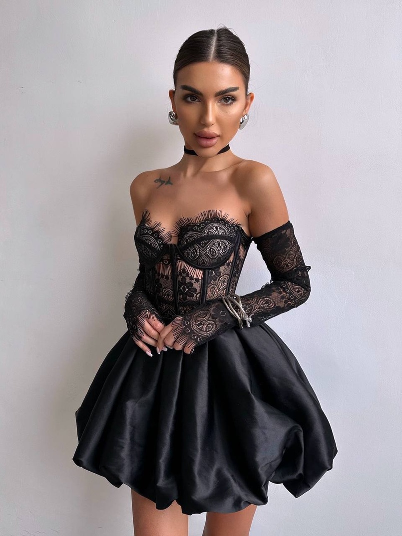 Комплект : мереживний корсет  з чашечками+ спідниця балон  | PUSHKA SHOP