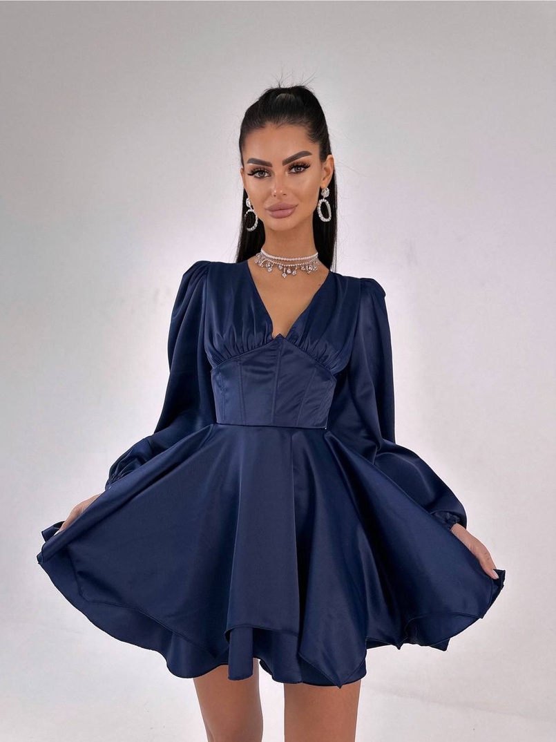 Атласна корсетна сукня  з пишною подвійною спідницею  Атласна корсетна сукня  з пишною подвійною спідницею  | PUSHKA SHOP