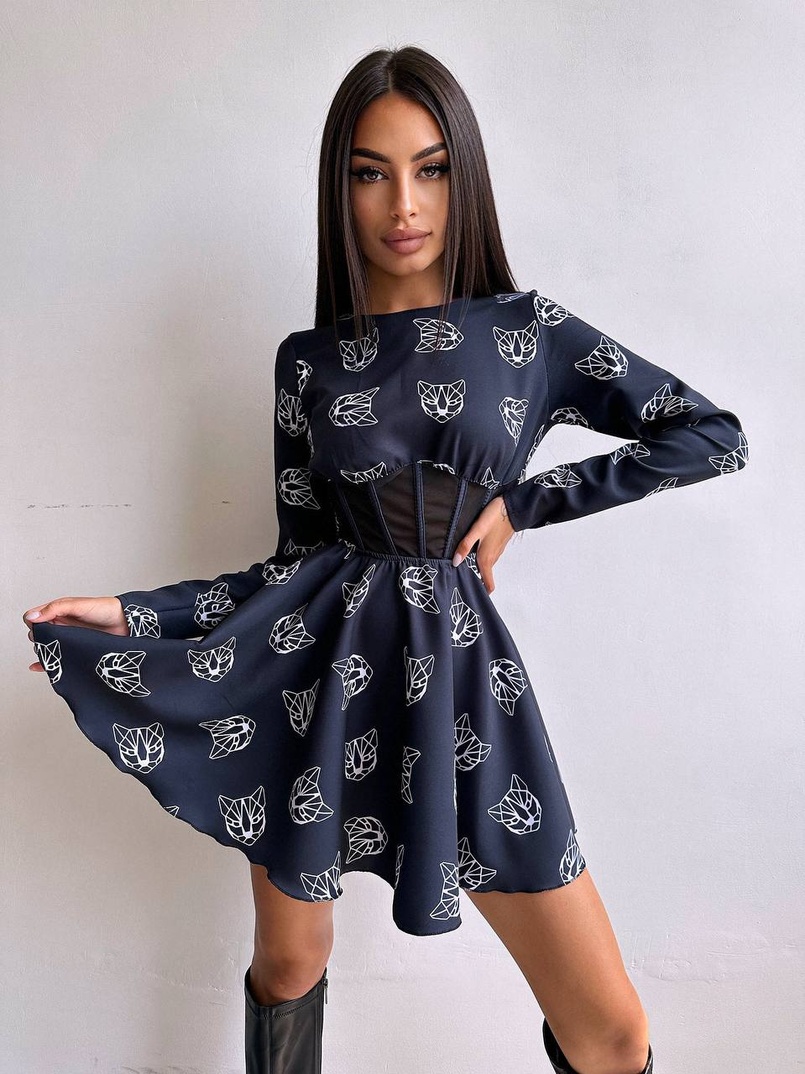 Корсетна сукня з принтом Корсетна сукня з принтом | PUSHKA SHOP