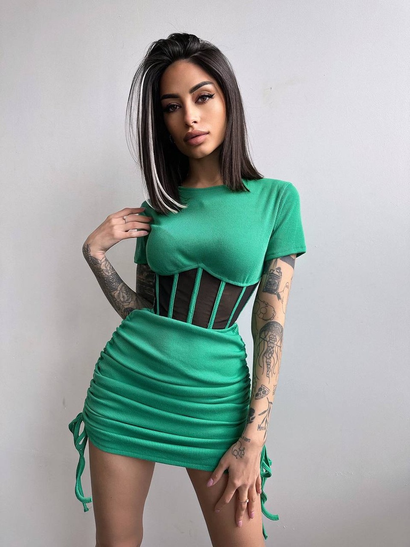 Сукня-міні  з елементами корсету  Довжину спідниці можна регулювати  | PUSHKA SHOP