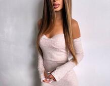 Трикотажна сукня міді  з чашечками  | PUSHKA SHOP