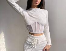 Трикотажний комплект: корсетний топ + легінси Трикотажний комплект: корсетний топ + легінси | PUSHKA SHOP