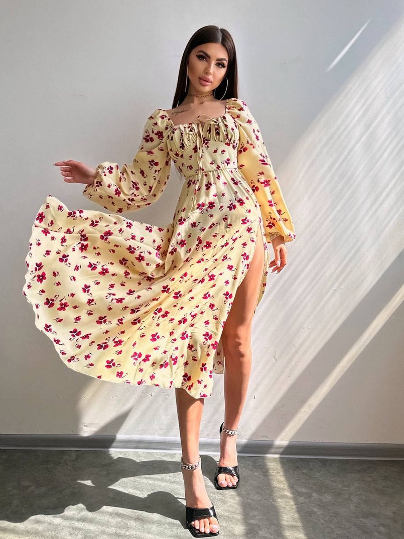 Сукня міді з квітковим принтом  Сукня міді з квітковим принтом  | PUSHKA SHOP