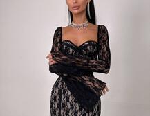 Мереживна сукня максі з чашечками    Мереживна сукня максі з чашечками    | PUSHKA SHOP