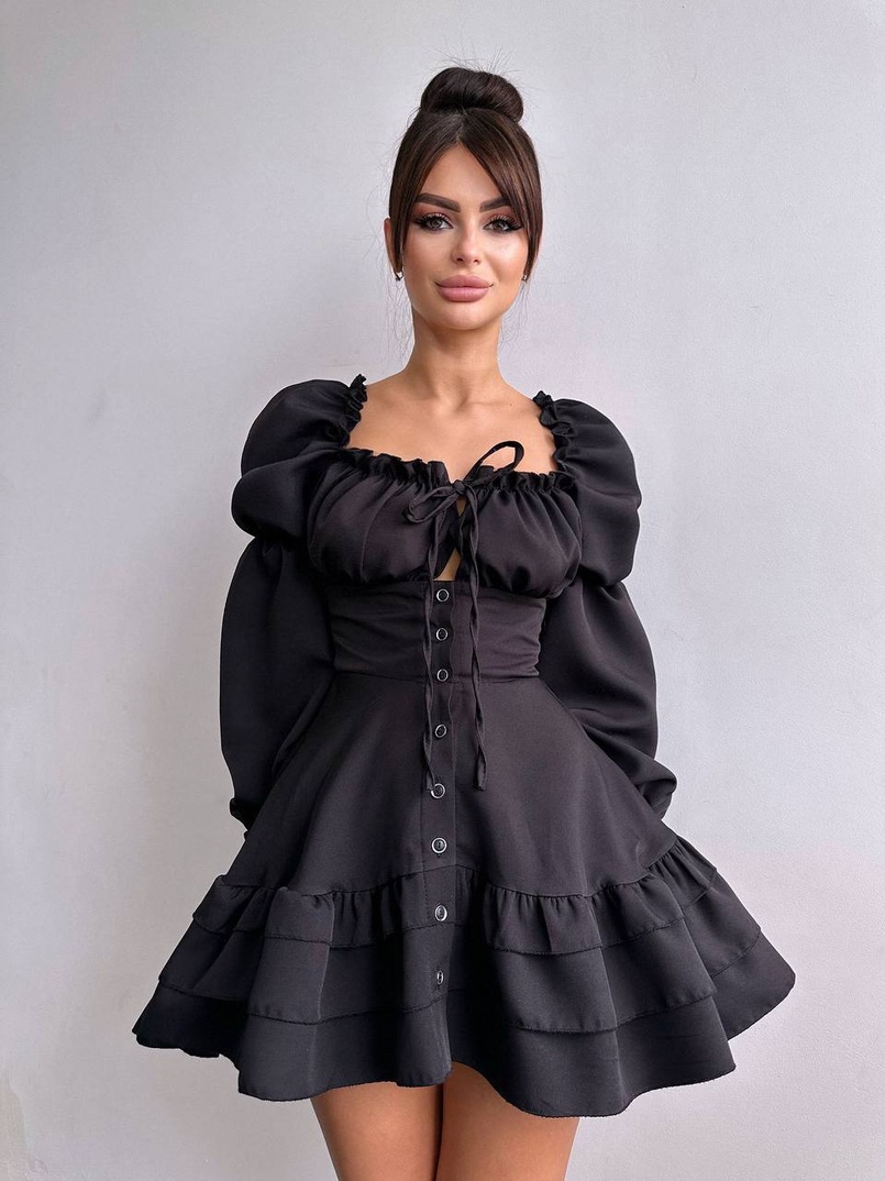 Сукня з воланами на ґудзиках  Сукня з воланами на ґудзиках  | PUSHKA SHOP