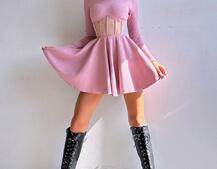 Приталена сукня з корсетною вставкою та спідницею-сонцем Приталена сукня з корсетною вставкою та спідницею-сонцем | PUSHKA SHOP