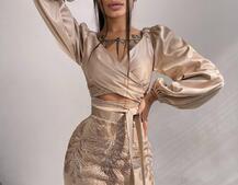 Комплект: топ з об'ємними рукавами + мереживна спідниця Комплект: топ з об'ємними рукавами + мереживна спідниця | PUSHKA SHOP