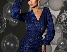 Сяюча сукня міні із завʼязкою на ніжці Сяюча сукня міні із завʼязкою на ніжці | PUSHKA SHOP