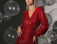 Сяюча сукня міні із завʼязкою на ніжці Сяюча сукня міні із завʼязкою на ніжці | PUSHKA SHOP