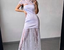 Елегантна сукня максі з мереживом | PUSHKA SHOP