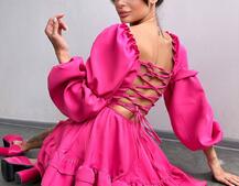 Сукня з воланами та шнурівкою  по спинці Сукня з воланами та шнурівкою  по спинці | PUSHKA SHOP