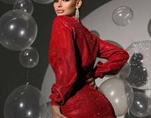 Сяюча сукня міні із завʼязкою на ніжці Сяюча сукня міні із завʼязкою на ніжці | PUSHKA SHOP