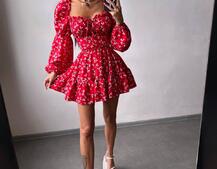 Сукня з квітковим принтом з воланами на ґудзиках  | PUSHKA SHOP