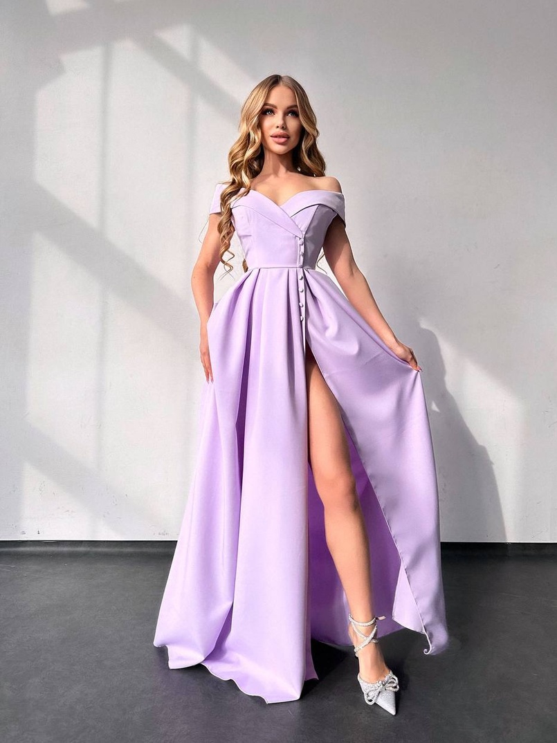 Сукня максі  з розрізом на спідниці  | PUSHKA SHOP