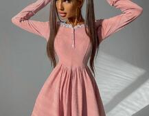 Трикотажное платье, декорированное кружевом   Трикотажное платье, декорированное кружевом   | PUSHKA SHOP