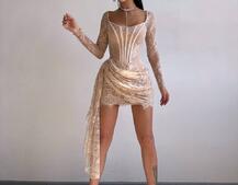 Мереживна сукня міні зі шлейфом Мереживна сукня міні зі шлейфом | PUSHKA SHOP