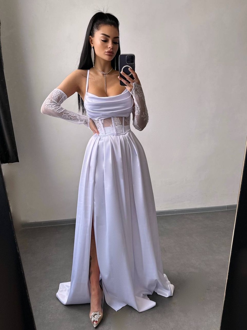 Атласний комплект: корсет + спідниця максі Атласний комплект: корсет + спідниця максі | PUSHKA SHOP