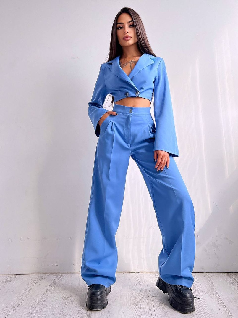 Брючный костюм с широкими штанами  Брючный костюм с широкими штанами  | PUSHKA SHOP