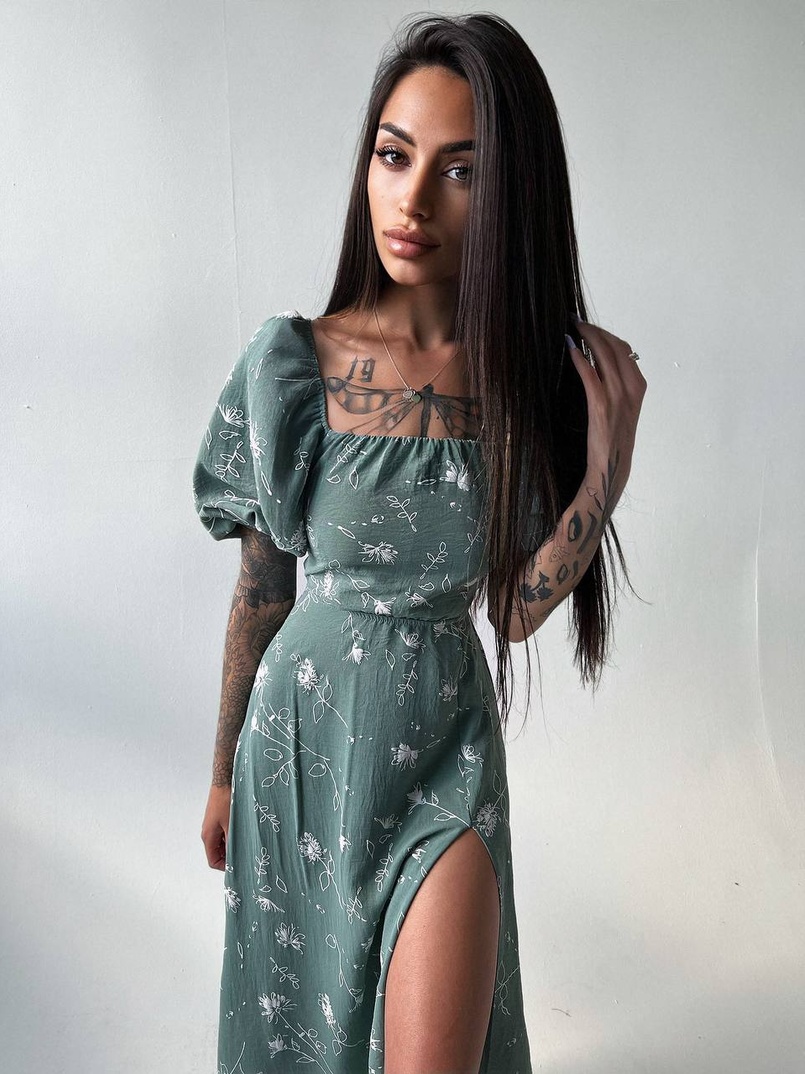 Платье миди со шнуровкой на спинке  | PUSHKA SHOP