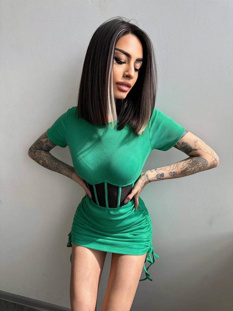 Сукня-міні  з елементами корсету  Довжину спідниці можна регулювати  | PUSHKA SHOP