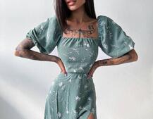 Платье миди со шнуровкой на спинке  | PUSHKA SHOP